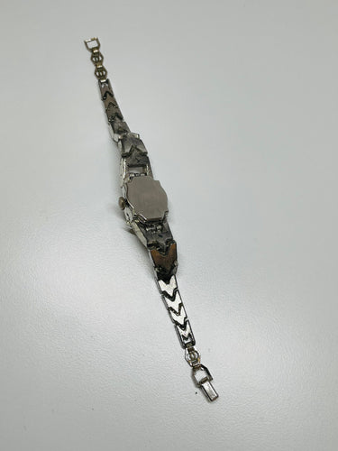 Rhinestone Silver Watch Devil's Details